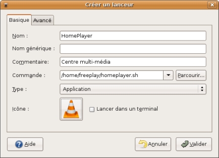 HomePlayer - Lanceur